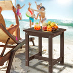 Y&M Outdoor Side Table, HIPS Adirondack Small Single Table, Waterproof Square Outside Table, Balcony Modern End Tables for Patio, Pool, Beach, Porch, Deck, Indoor or Outdoor Use, Coffee
