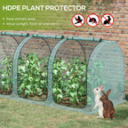 outsunny 9' x 4' crop cage plant protection, side view