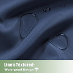 HolidayIdeas Outdoor Curtains for Patio Waterproof, 6 Panels - 54x95 Inches - Weatherproof Privacy Outsides Curtains for Cabana Porch Pergola, Sunlight & UV Blocking (Navy, Grommet Top)