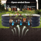 Raised Garden Bed Kit, 4x2x1 ft Galvanized Planter Box Outdoor with Safety Edging, Large Metal Raised Beds for Gardening Vegetables Flower Herb (Navy Blue)