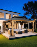 bps 12' x 16' hardtop gazebo outdoor aluminum shown in use