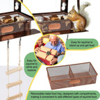 Window Squirrel Feeder, Metal, Strong Suction Cups & Ladders | Squirrel Feeders for Outside Winter, Safe Funny Chipmunk Feeder, Feeding Shelter for Squirrels for Corn Peanuts