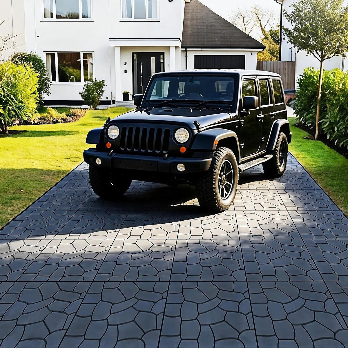 interlocking deck tiles 44 pack, plastic outdoor deck, side view
