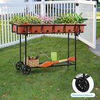 ybing elevated garden bed with wheels outdoor 42x17x30in, package contents
