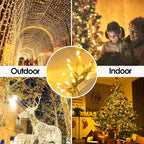 Extra-Long 300LED Christmas Lights Outdoor Indoor, Upgraded Warm White String Lights for Bedroom, Waterproof 13 Modes Plug in Twinkle Fairy String Lights for Home Party Wedding Garden (Warm White)