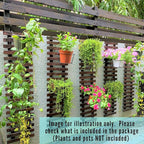 ShopLaLa Wall Planters - 4 Pack Wooden Hanging Planter for Indoor Outdoor Plants, Air Plant Succulent Orchid Holder, Live Vertical Garden Wall Mounted Plant Stand, Wall Christmas Decor 15.7" (40cm)
