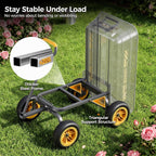 cammoo 10-in no-flat tires 600lb garden dump cart, package contents