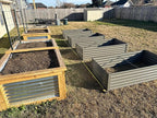 A ANLEOLIFE Set of 12 18 Inch Tall Raised Garden Beds Kit, Rectangular & L-Shaped Combo Metal Planters – Ideal for Backyard DIY Creative Layouts, Quartz Grey