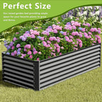 8x2x2FT Galvanized Raised Garden Bed,Galvanized Planter Boxes Outdoor, Large Metal Raised Garden Beds for Vegetables-Grey