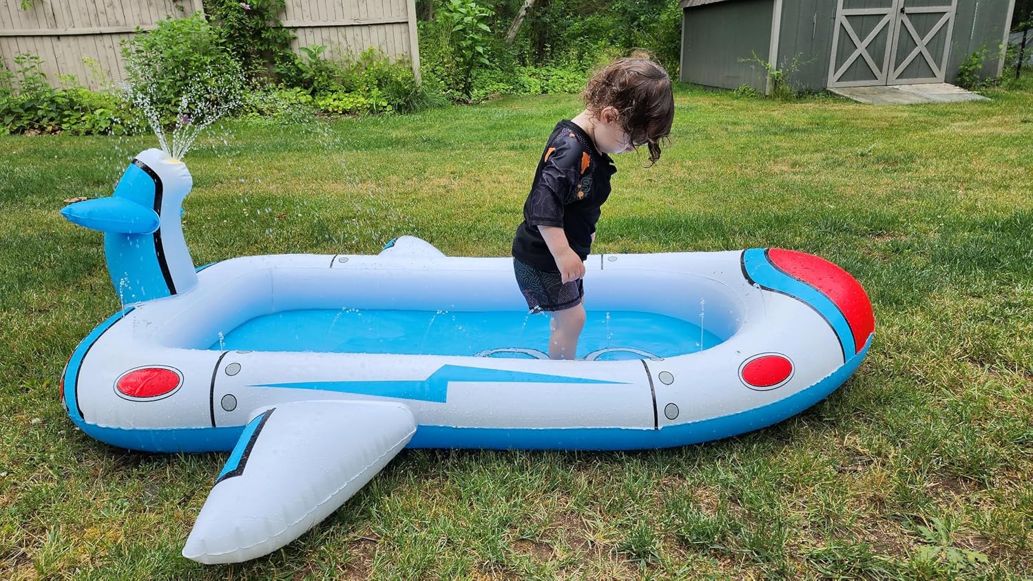 Kiddie Pool Splash Pad for Kids 68" x 38" x 21.5" | 3-in-1 Inflatable Sprinkler Pool for Toddlers Ages 3-8, Backyard Water Play Mat, Outdoor Summer Wading Pool for Boys & Girls