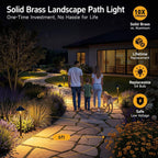 Brass Low Voltage Pathway Lights, 12V Hat-Top Bronze IP65 Waterproof LED Landscape Walkway Lights for Yard Driveway（G4 Bulb, Transformer & Wire Sold Separately）