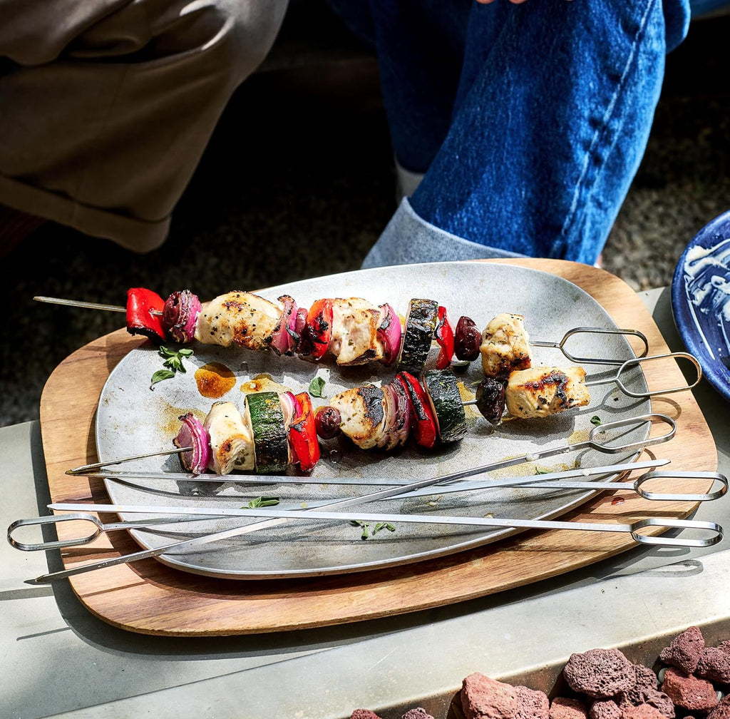 hexclad 8pc bbq tool set with spatula, tongs, side view