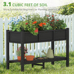 lue bona raised garden bed with tools, 45*18*29 shown in use