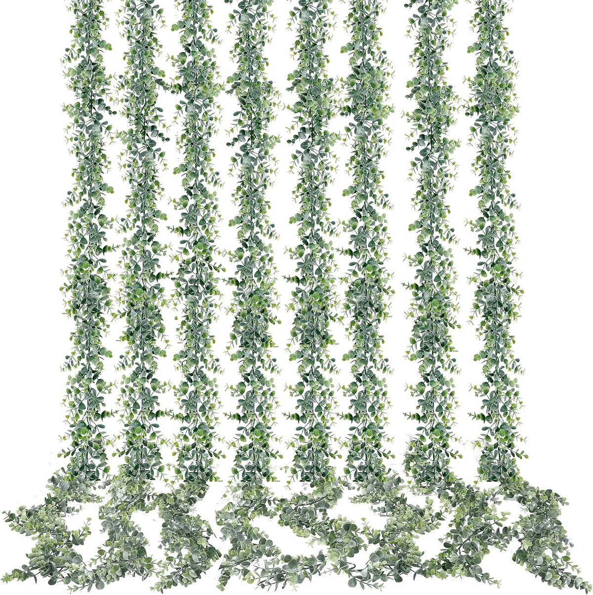 sggvecsy artificial eucalyptus garland 8 pack fake eucalyptus, main product view