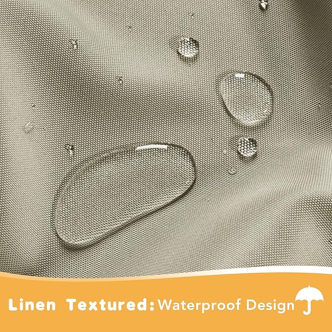 HolidayIdeas Extra Wide Outdoor Curtains for Patio Waterproof, 2 Panels - 110 x 84 Inch - Privacy & Light Filtering Curtains Grommet Outside Curtains for Porch, Gazebo, Pergola, Backyard (Taupe)