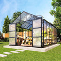 amerlife 10x14 ft polycarbonate greenhouse with 4 roof, main product view