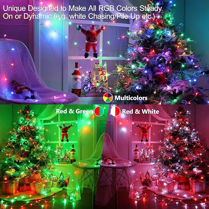 Brizled Color Changing String Lights, 33ft 100 LED Pasrel Easter Mini Lights with Remote, Dimmable RGB Lights String Clear Wire, Indoor USB Twinkle Light for Christmas Halloween Year-Round Decor