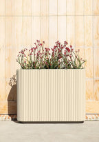 Veradek Demi Series Span Planter for Front Porch, Patio, Backyard | Durable Plastic-Stone Composite Material | Modern Décor for Shrubs, Flowers