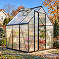 6x6ft aluminum polycarbonate greenhouse kit, elegant black, main product view
