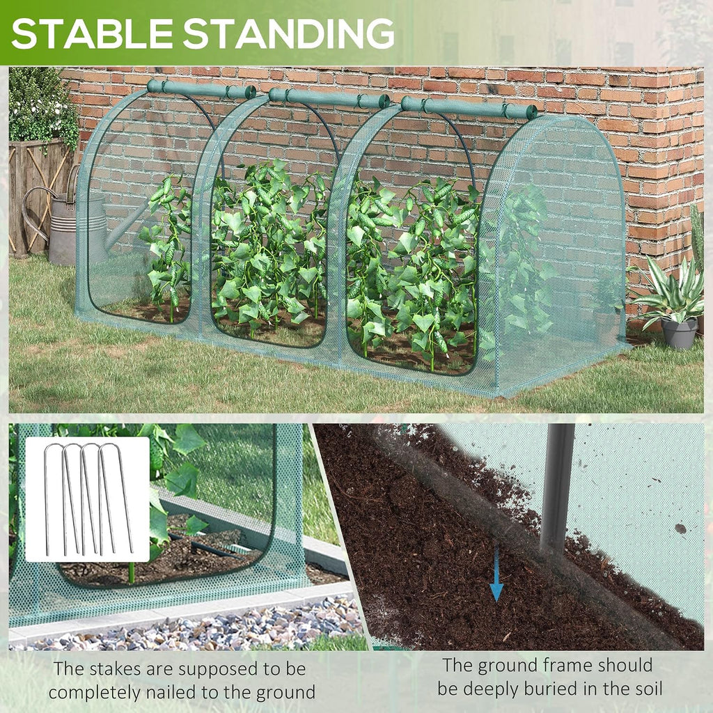 outsunny 9' x 4' crop cage plant protection on a desk or shelf