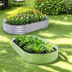 Galvanized Raised Garden Bed, 8x4x1 FT Thickening Planter Boxes Outdoor, Raised Beds for Gardening, Easy Assembly Large Garden Bed for Vegetables, Fruits, Flowers (2-Pack)