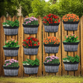 wall hanging planter wine barrel planter, black, 10, main product view