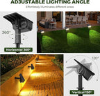 Kingsyard Solar Lights Outdoor Waterproof IP68, 47 LEDs 3 Lighting Modes USB & Solar Powered Garden Yard Pathway Spot Lights for Outside Landscape, Auto On/Off, 6 Pack(Cool White)