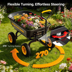 cammoo 10-in no-flat tires 600lb garden dump cart, front angle view