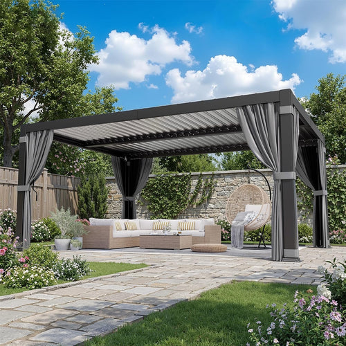 12'x16' louvered pergola aluminum frame, main product view