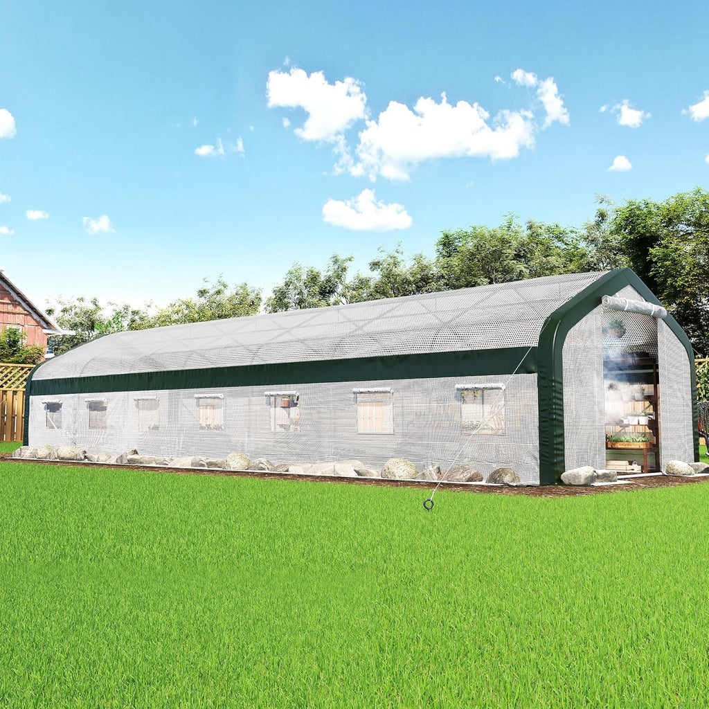 amerlife 34x10x7 ft walk-in tunnel greenhouse with watering, main product view