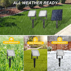 Solar Spot Lights Outdoor, 20 LED IP65 Waterproof Solar Landscape Spotlights, Dusk-to-Dawn 3000K Warm White Outdoor Spot Light Lighting for Yard Garden Driveway Porch Walkway, 4-in-1