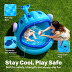 JOYIN Inflatable Shade Kiddie Pool,Whale Baby Pool Tent, Infant Swimming Pool for Kids （54" x 56" x 28"）,Blow Up Toddler Pool for Swim Party Toys Summer Water Beach Fun
