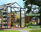 amerlife 7.5x16x7.5 ft walk-in polycarbonate greenhouse for outdoors on a desk or shelf