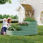Garvee Galvanized Raised Garden Bed Kit - 61x42x31 in Outdoor Planter Box for Vegetables, Flowers. Modular 3-in-1 Raised Garden Beds Outdoor with Open Base, Garden Box for Deep Root Growth, Green