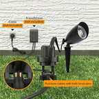 LUTEC 5CCT 12V Low Voltage Landscape Lighting Die-cast Aluminum Spot Lights with Connectors, IP65 Outdoor Landscape Spotlights, 7W 650LM for Tree Garden, 4 Pack (No Transformer Kits)