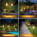 UME 10 Pack Solar Pathway Lights Outdoor, Bright Solar Garden Lights with Metal Design–IP65 Waterproof, Auto On/Off, 3000K LED Landscape Lighting for Yard, Lawn, Walkway, Driveway, Patio Decor