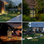 Hummingbird Solar Lanterns Outdoor Waterproof, Black 13.25 in Decor