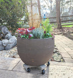 Bosmere 14" Plant Caddie - Heavy-Duty Rolling Plant Stand with Locking Wheels, 500 lb Capacity – Durable Plant Caddy for Indoor/Outdoor Use, Light Gray