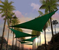 Amgo Custom Size 14' x 14' x 14' Green Triangle Sun Shade Sail Order to Make Canopy Awning UPF50+ AGSLT, 95% UV Blockage, Water & Air Permeable, 200GSM Commercial Standard (We Customize)