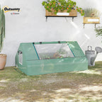 outsunny 71" x 55" x 32" mini greenhouse shown in use