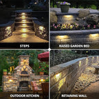 GKOLED 6.8 Inch LED Hardscape Lighting, Low Voltage Outdoor Retaining Wall Lights, Paver Lights, Light Module Replaceable Step Light, IP65 Waterproof, Die-cast Aluminum Housing Gray