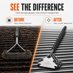 18 Inch Bristle Free Grill Brush, BBQ Cleaner with Spiral Spring Head, Steel Scraper