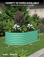 GarveeLife 8x4x1.5 ft Galvanized Raised Garden Bed - 18“ Tall Metal Planter Box for Vegetables, Flowers, Herbs, Rust-Resistant Outdoor Garden Box, Easy Assembly Raised Beds for Gardening, Green