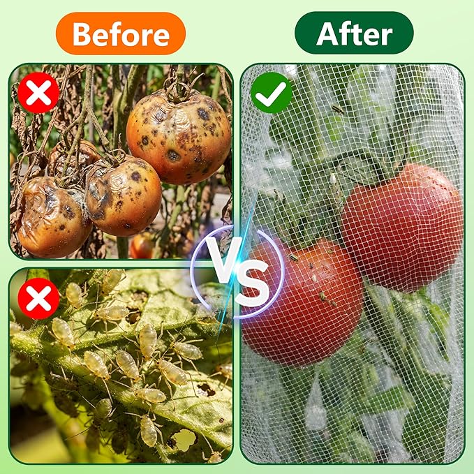 4 Pcs Garden Bird Netting for Triangle Plant Cage, 59" x 20" x 20" Tomato Cage Garden Net Cover with Zipper, Tomato Trellis Insect Bird Barrier Protection Mesh for Vertical Climbing Plant Vegetable