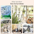 Indoor Hanging Chair for Bedroom, Patio, Porch or Room - Hammock Swing Chair - Outdoor & Indoor Swing for Adults - Quick & Easy Setup with Hardware Kit – Spacious Full Body Support – Holds 440 Lbs