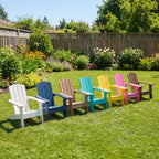 GIANTEX Kids Adirondack Chair Set of 2 for Age 3-8, Turquoise | All-Weather HIPS Children's Outdoor Chair w/Ergonomic Design, Toddler Lawn Chairs, Kids Beach Chair for Garden Patio Backyard