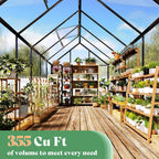 amerlife 6x12 ft walk-in polycarbonate greenhouse with 2 shown in use
