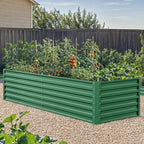 YITAHOME 6x3x2 ft 2pcs Galvanized Raised Garden Bed Kit, Large Metal Planter Box with Gloves & Support Rod, Outdoor Flower Bed for Plants Vegetables, Green