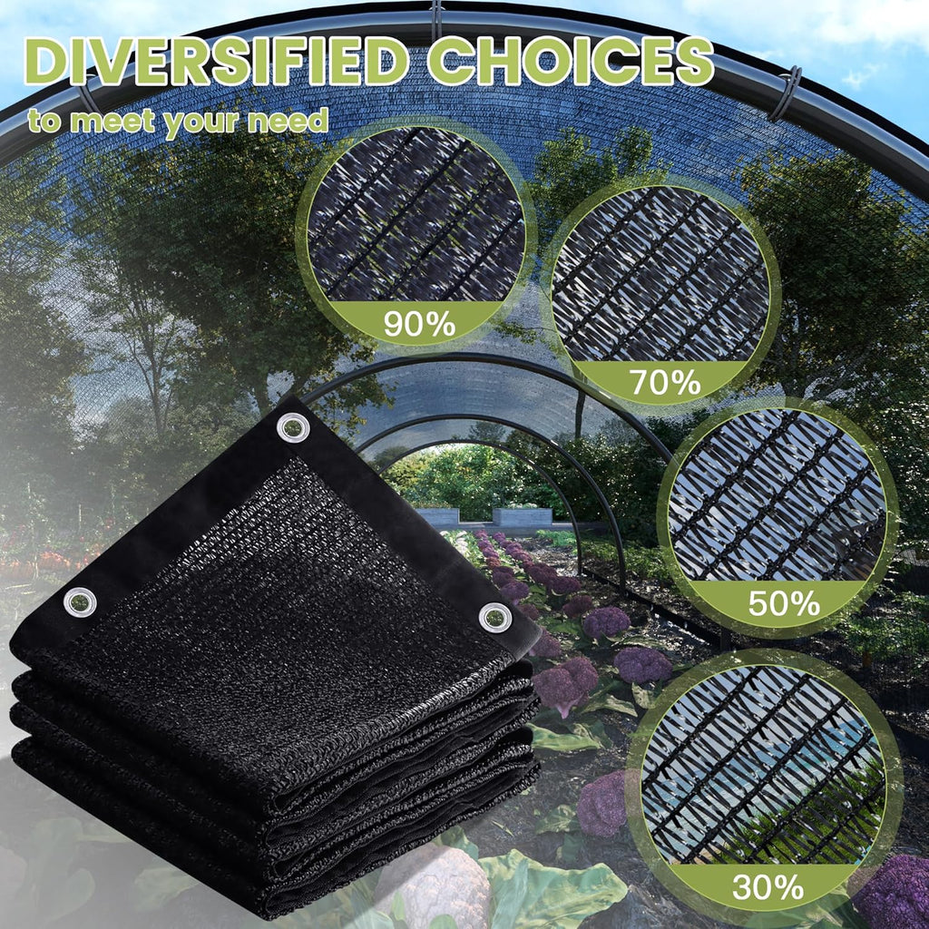50% patio shade cloth 10×20 ft with grommets, package contents