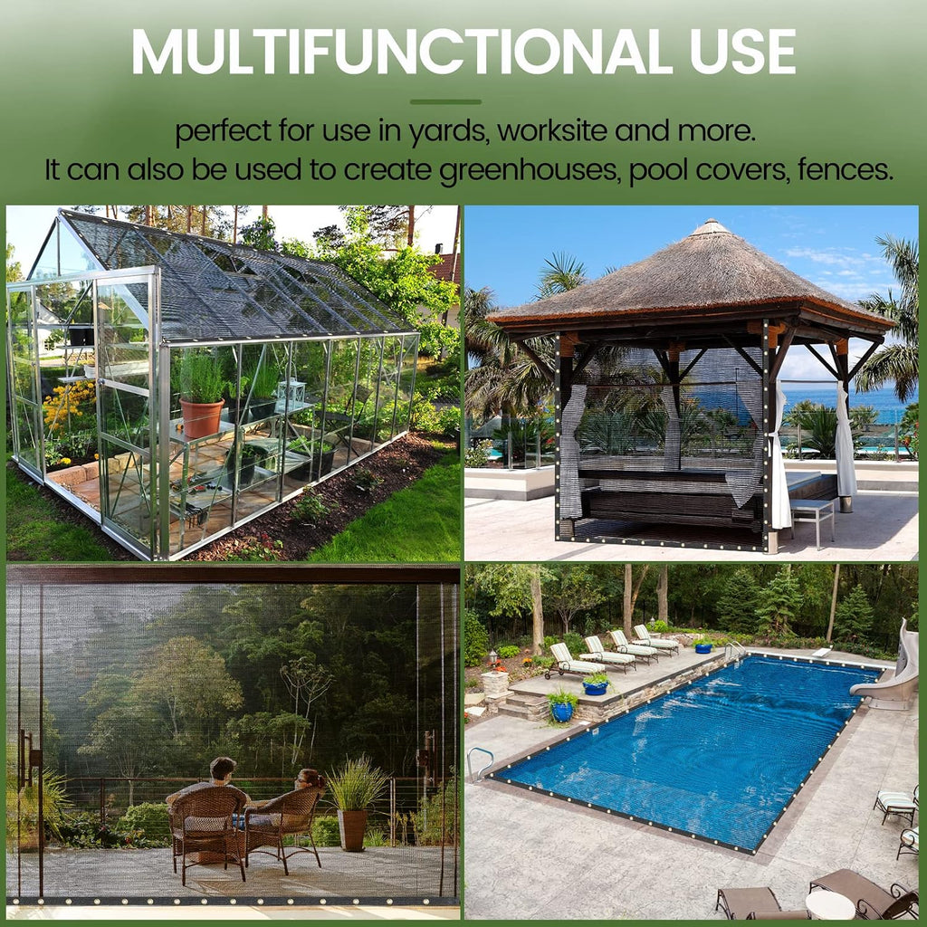 20 ft 60-70% heavy duty mesh tarp shade showing dimensions